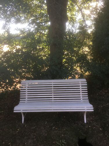 Vintage white garden bench