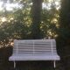 Vintage white garden bench