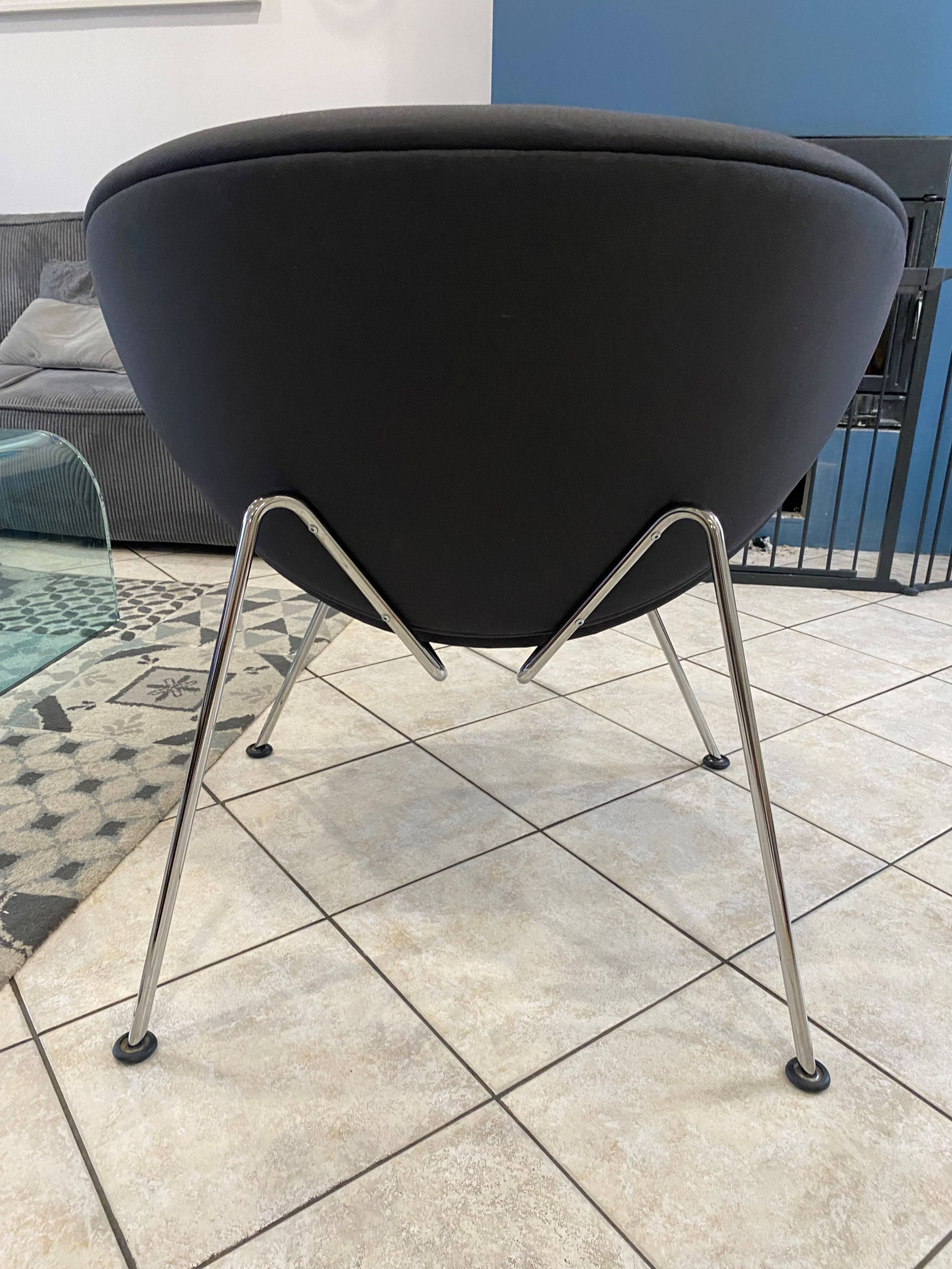 Orange slice armchair 437 by pierre paulin for artifort, grey, 1980.