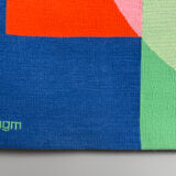 Wall hanging Bauhaus decor by Herbert Bayer for NGM, Germany, 1988. Title of the work: "White Circle over Structure"