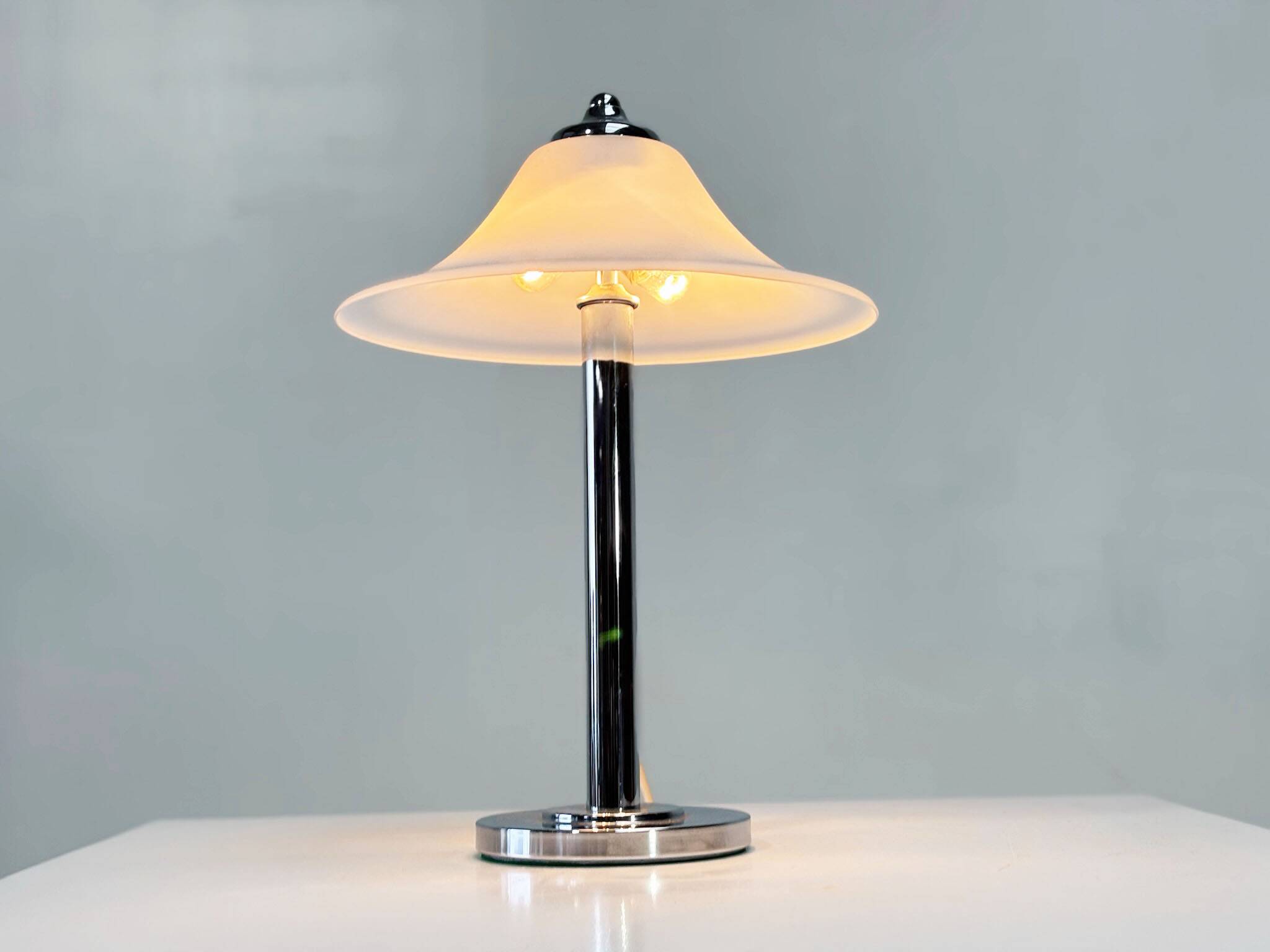 German opaline glass table lamp