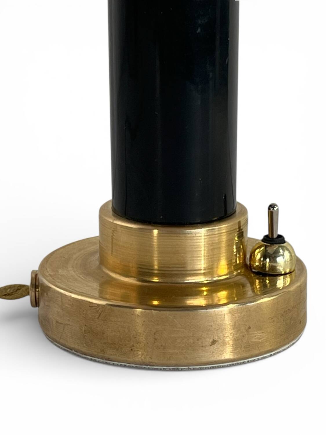 Art Deco bedside lamp with signed Muller glass.