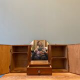 Antique wall-mounted toilet cabinet