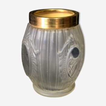 Old glass vase and Louis XVI-style brass ring