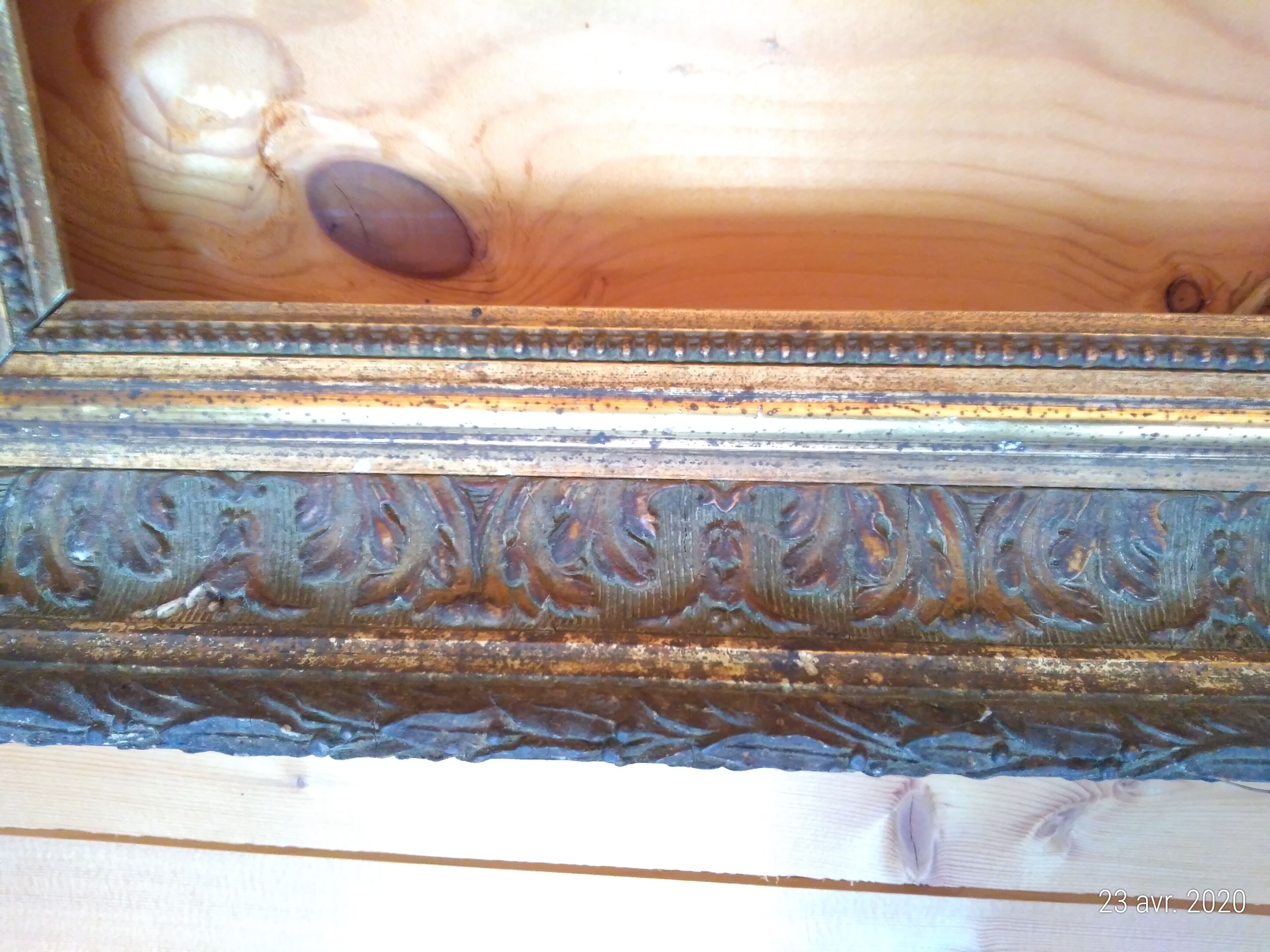 Old gold wood frame