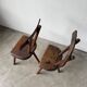 Pair of Savoyard tripod chairs, folk art, oak.