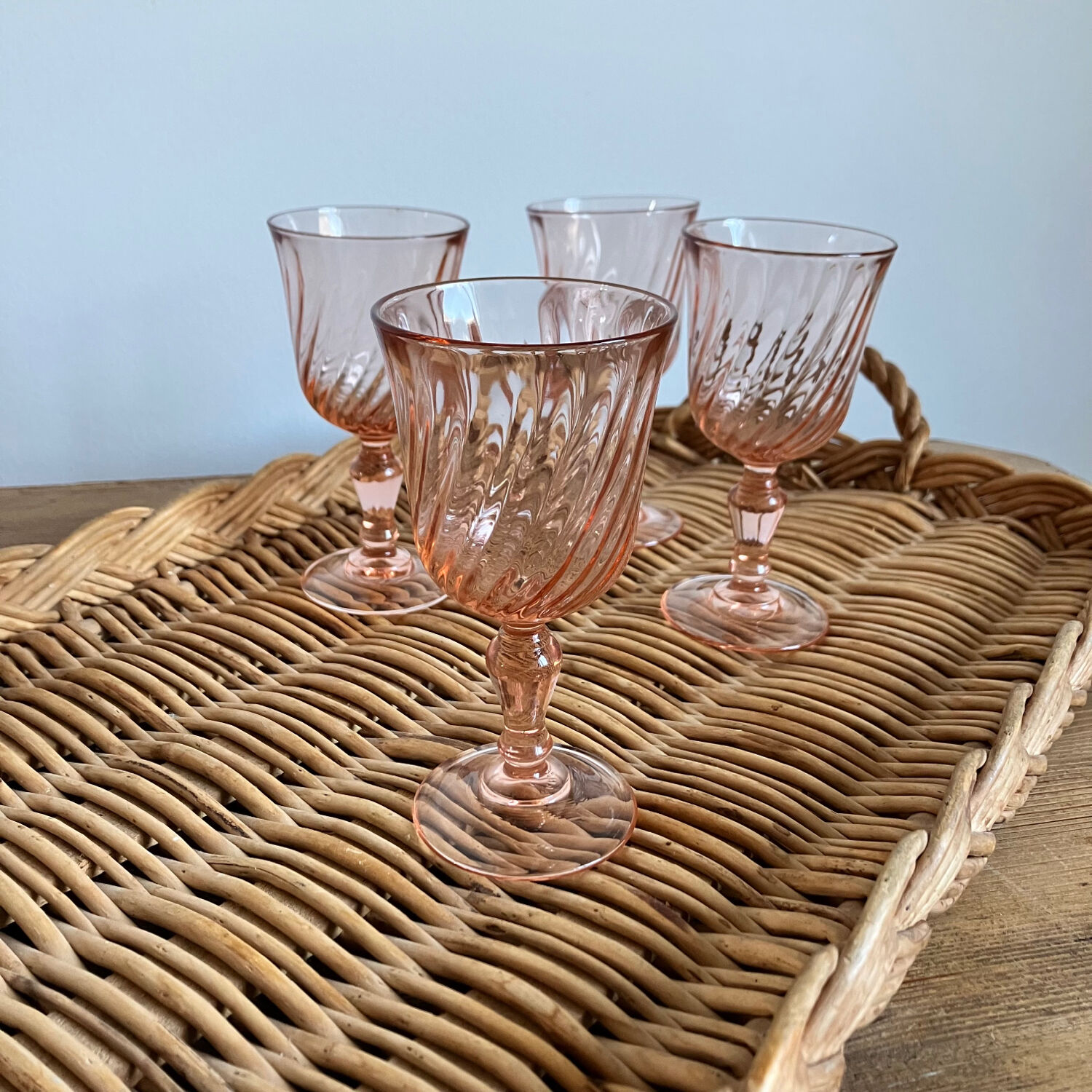 4 Rosaline Luminarc stemmed glasses