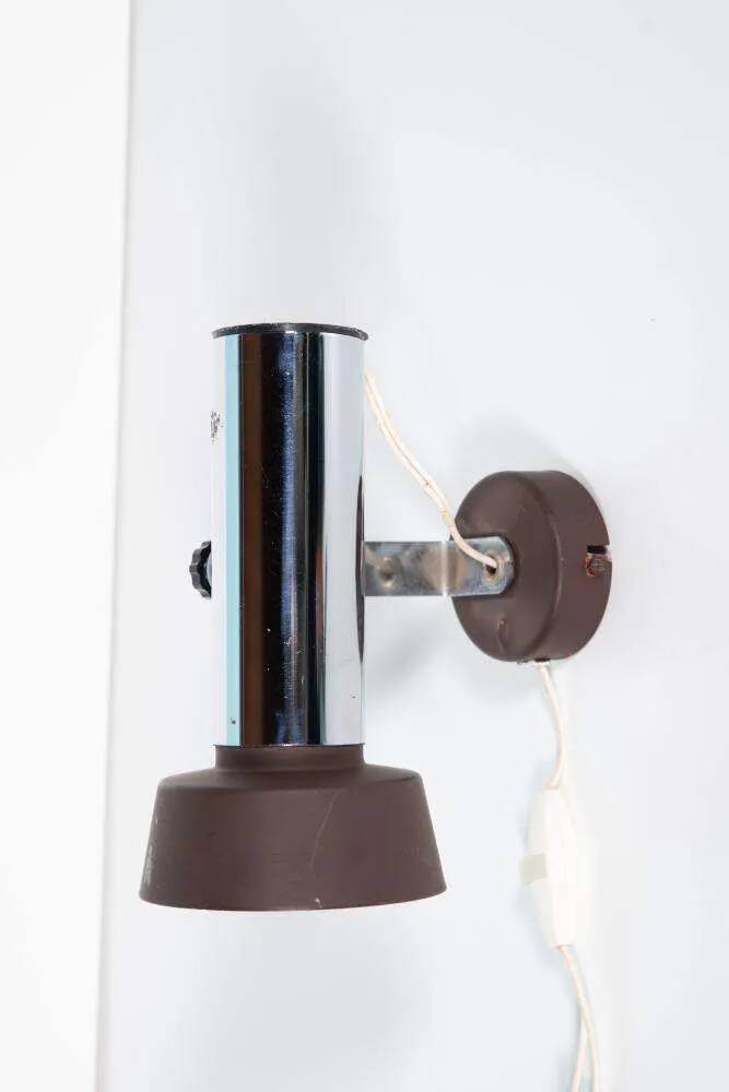 Vintage 1960s design wall/ceiling light, space age chrome.