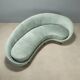 Vintage fabric and beech sofa, Italian design from the 1950s.