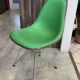 Eames Herman Miller DSR Eiffel chair in green greige fibreglass and vinyl.