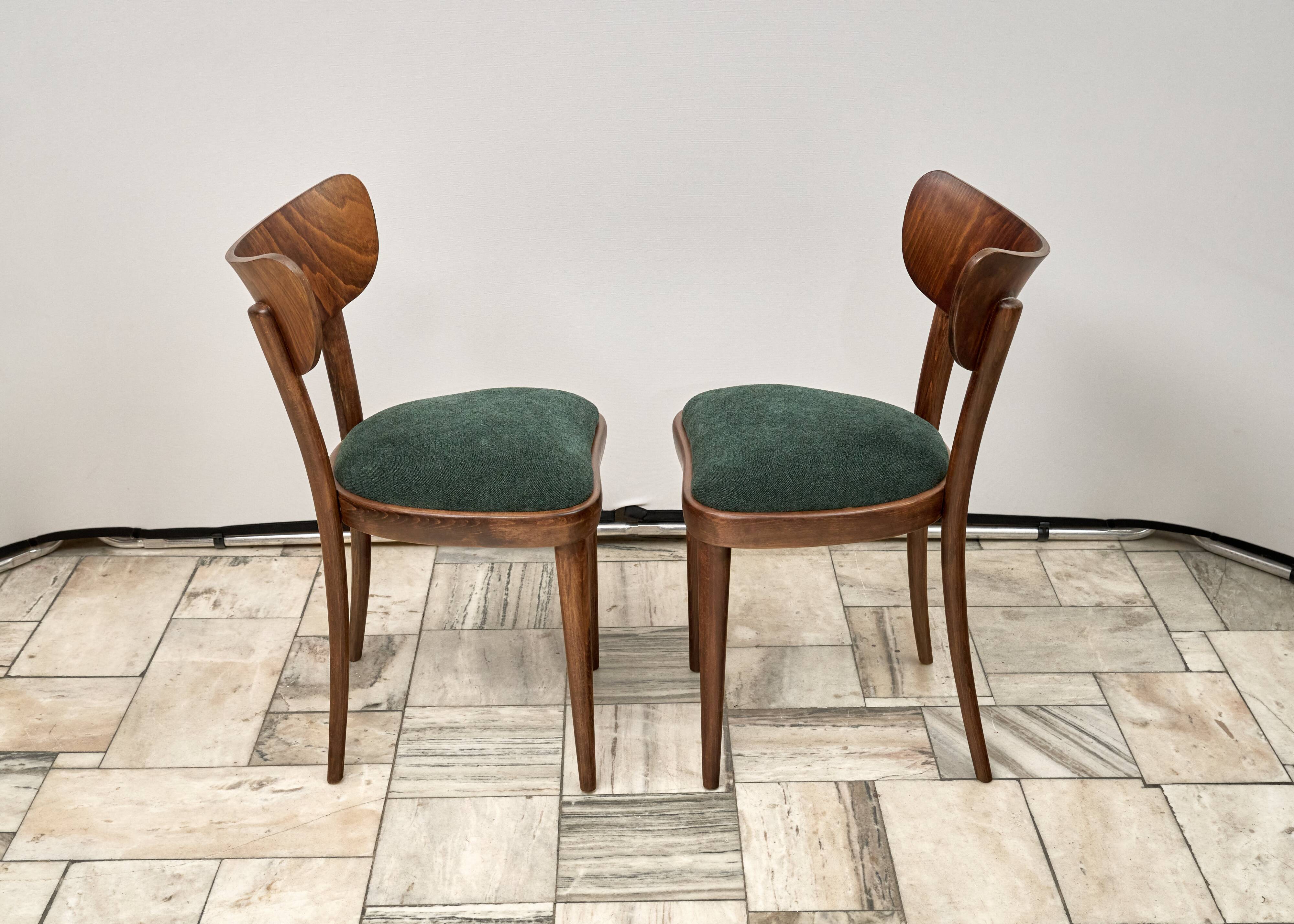 Set of 4 Thonet Chairs, 1950s, Czechoslovakia