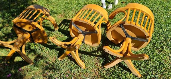 3 fauteuils de bureau thonet pour zmg radomsko prix unitaire
