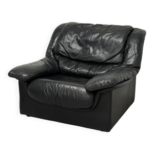 fauteuil lounge en cuir - noir