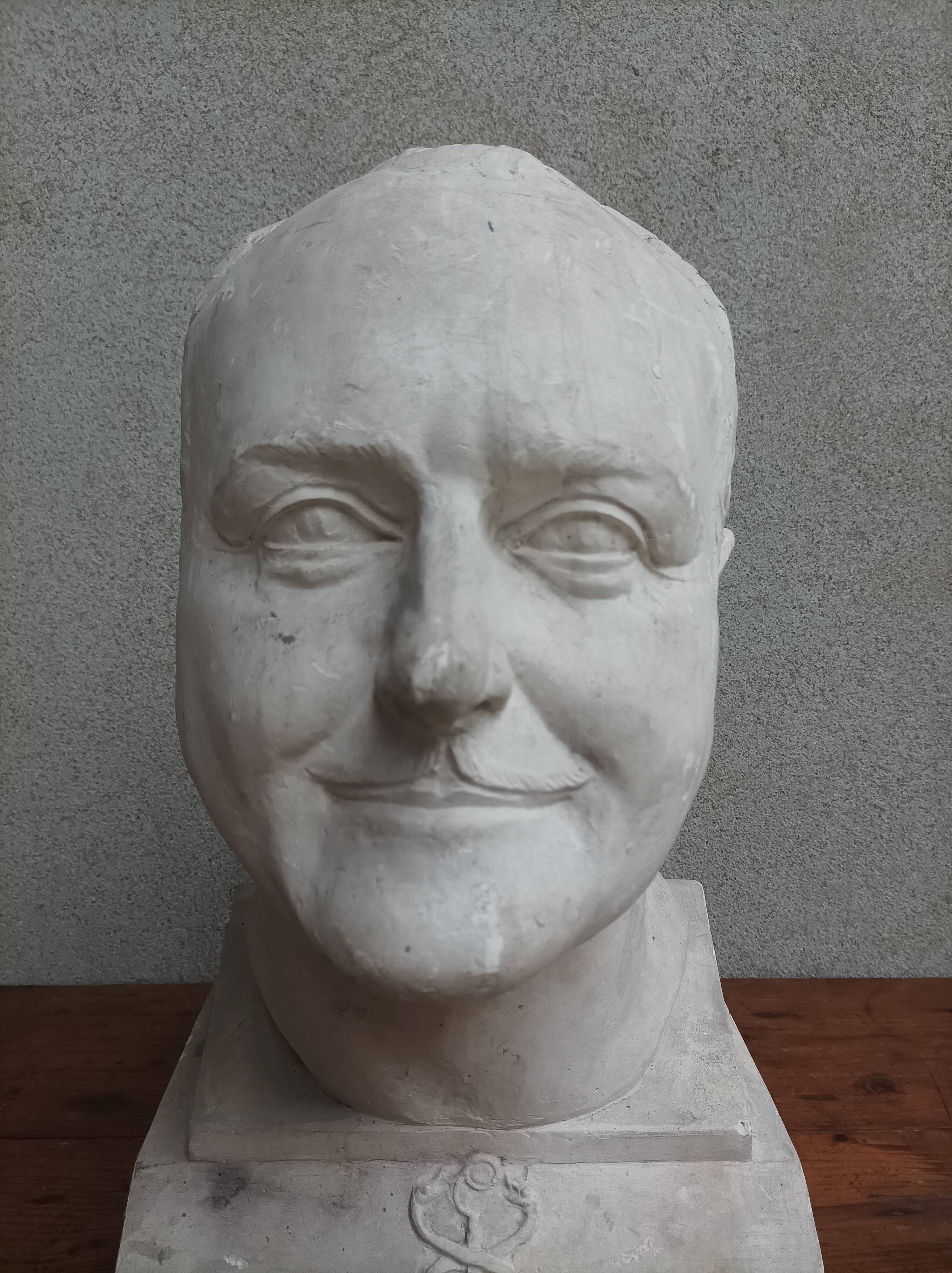 Pascal Boureille (1909-1999) Plaster bust signed portrait of a doctor