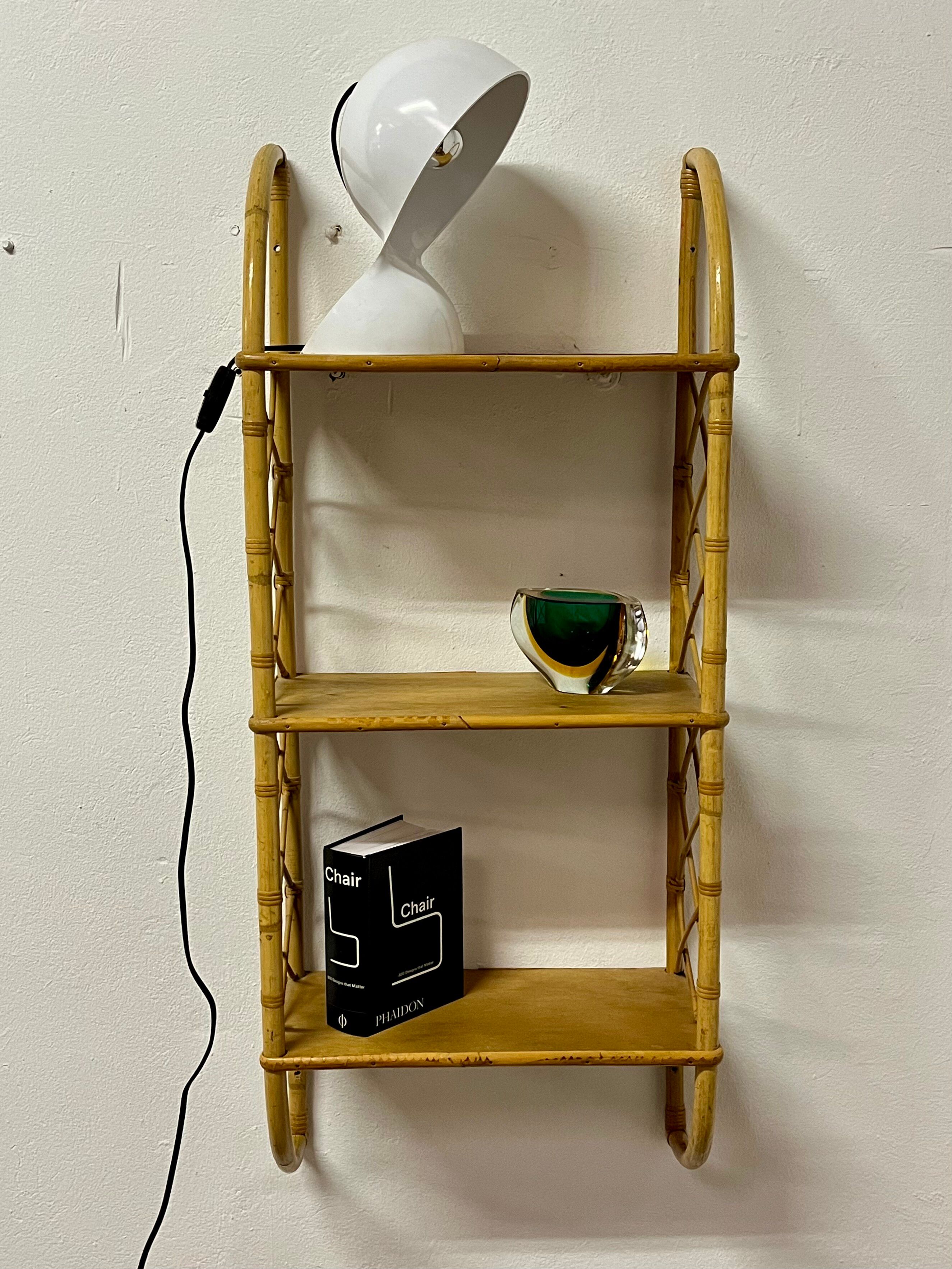 Vintage rattan shelf