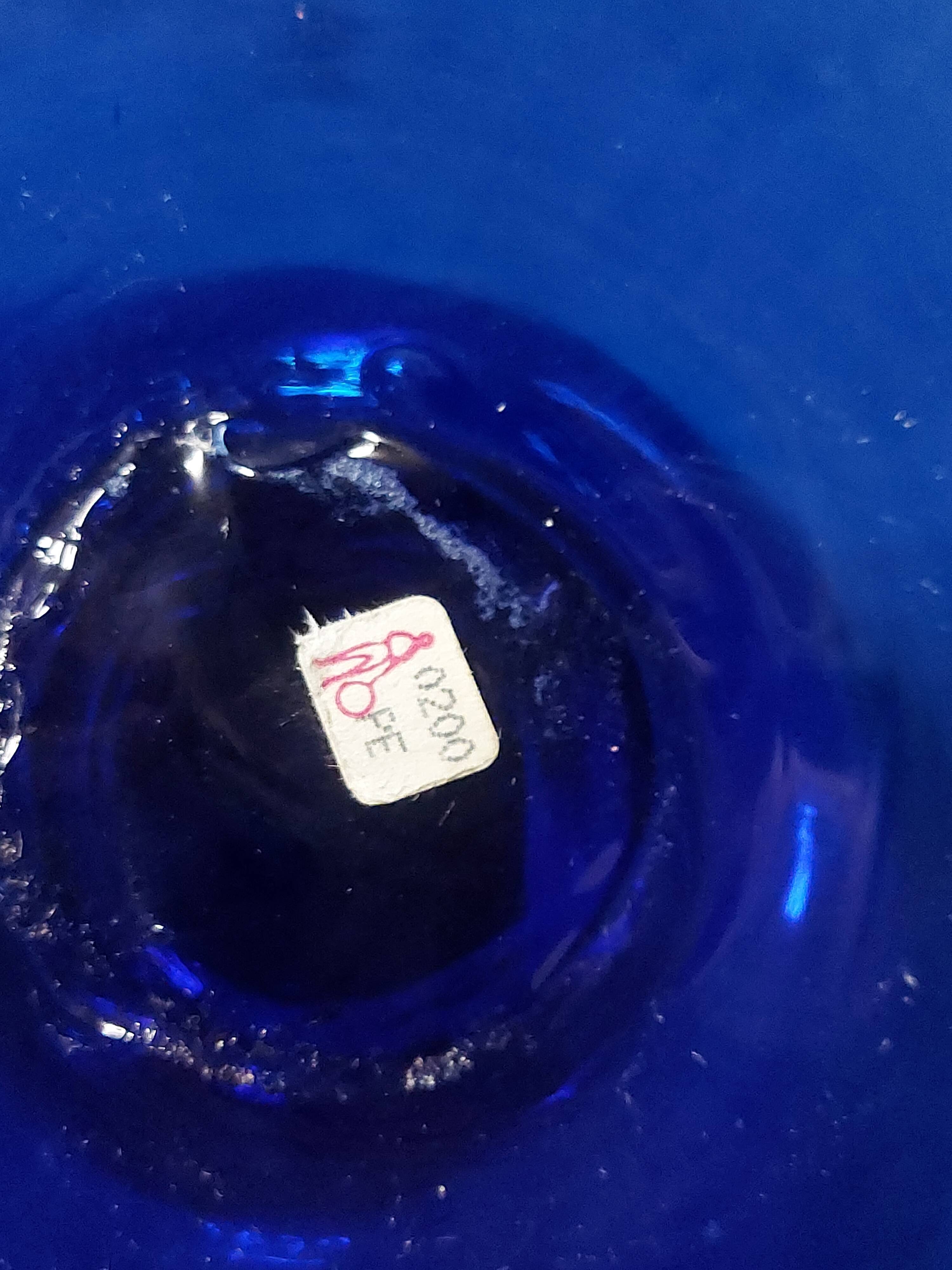 Glass cup of Biot, cobalt blue