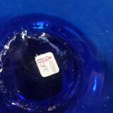 Glass cup of Biot, cobalt blue