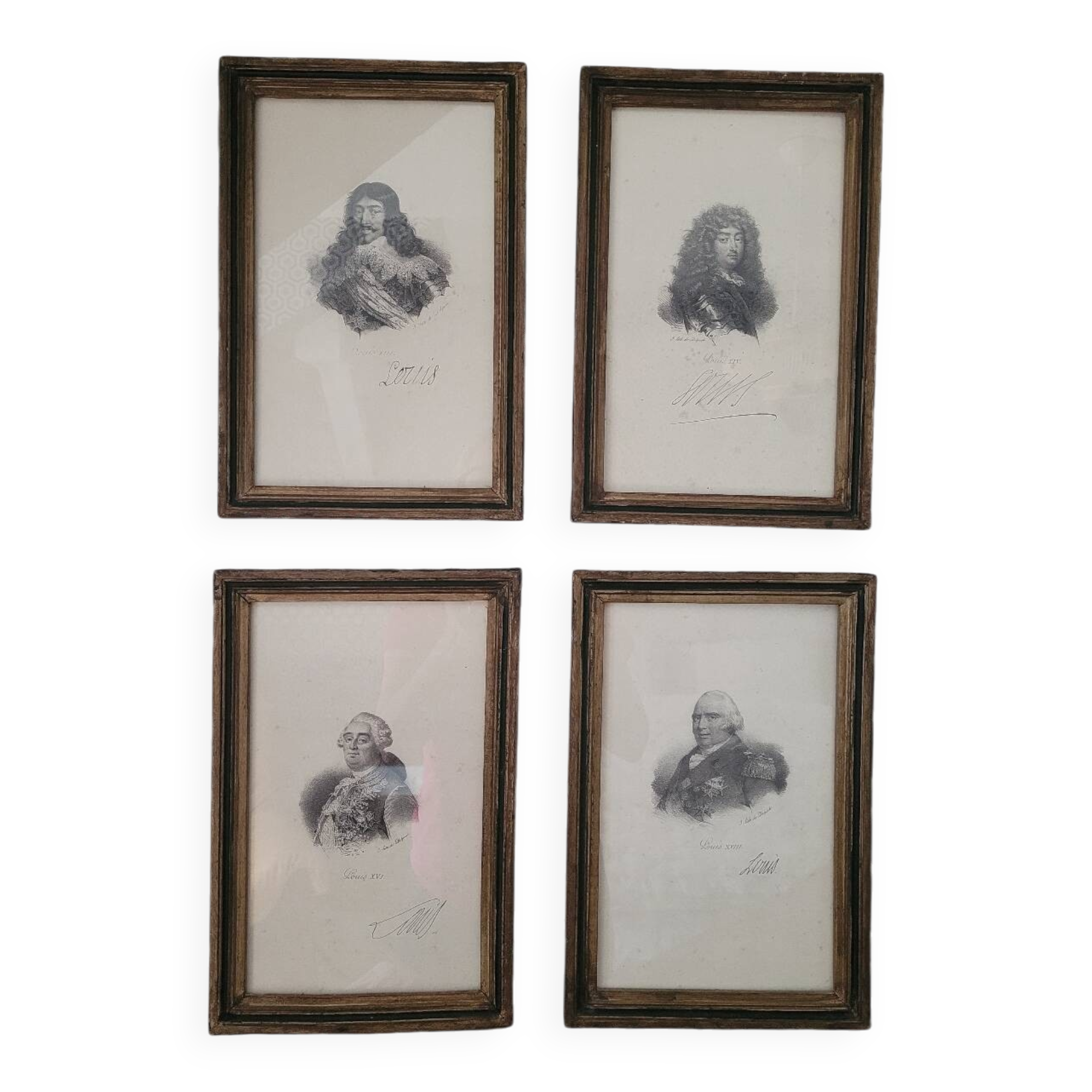 Set of 4 portraits of Kings of France
