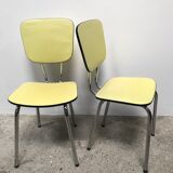 Pair of Formica textile chairs