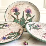 Ceramic plates decoration thistles