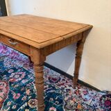 Raw wood farmhouse table
