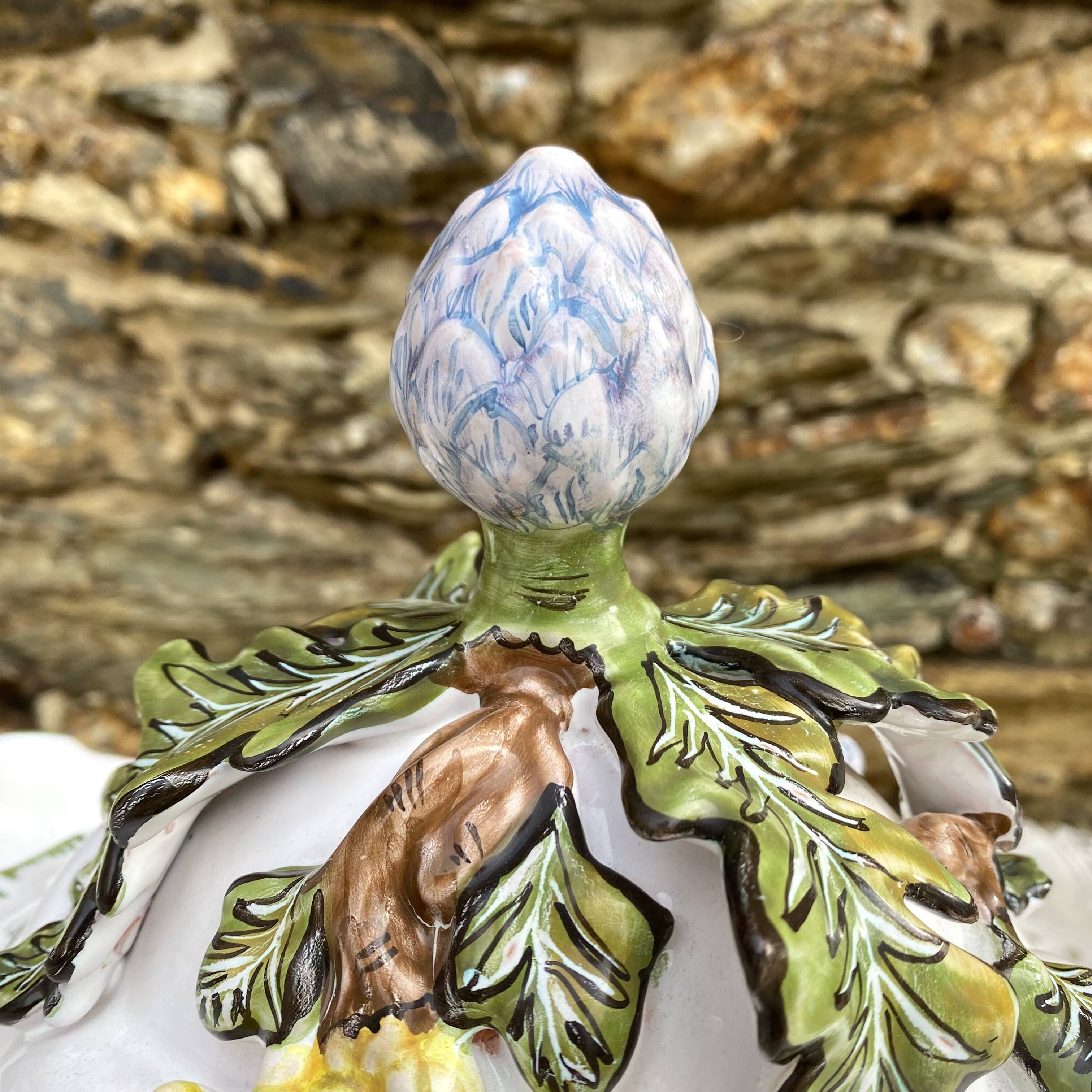 Hand-decorated earthenware soup tureen, Lallier Pottery