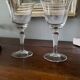 2 large crystal water glasses engraved Villeroy & Boch tulip shape