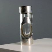 Vintage silvered glass vase by James Rivière, Italy, 1970s.