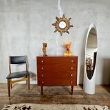 Vintage chest of drawers with spindle legs 1960
