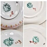 2 anciennes tasses + sous-tasses à thé porcelaine Sarreguemines Minton
