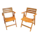 Pair of varnished wooden folding armchairs signed Clairitex.