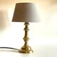 Lampe chic ancien bougeoir laiton massif