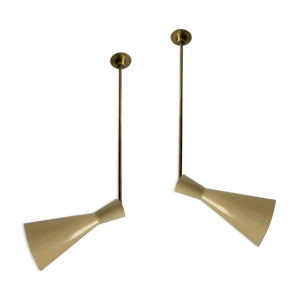 Paire de lampes de style italien années 50, fabrication contemporaine