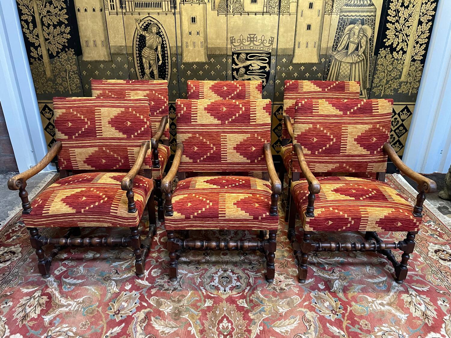 Suite of 6 Louis XIII armchairs