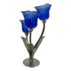 Silver-plated pewter candlestick signed Jean Goardère, 1970