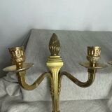 Pair of wall candle holders in bronze
