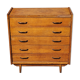 Chest of drawers of the 50s in golden blond oak 5 drawers conical feet