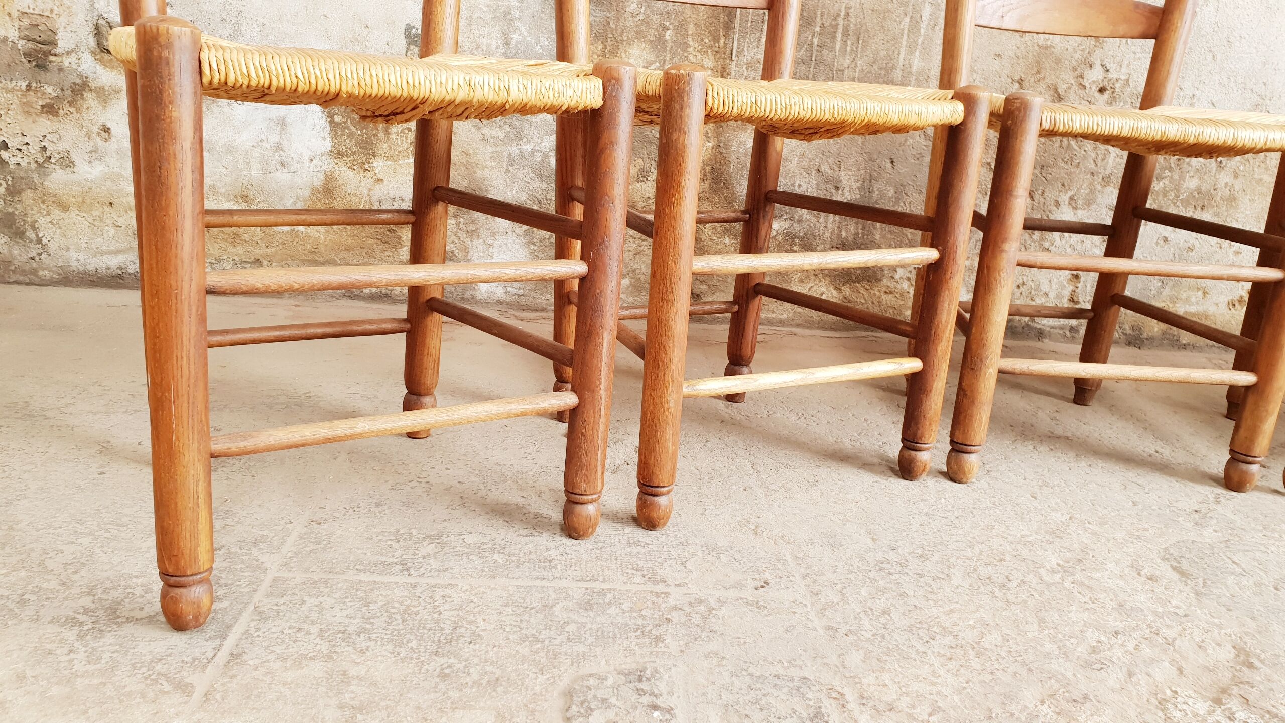 Antique chairs brutalist style