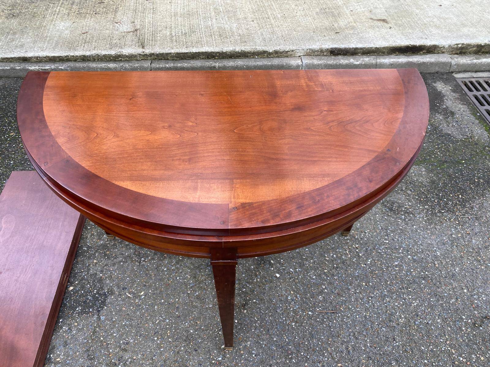 19th-century wooden extendable console table with 3 extensions.