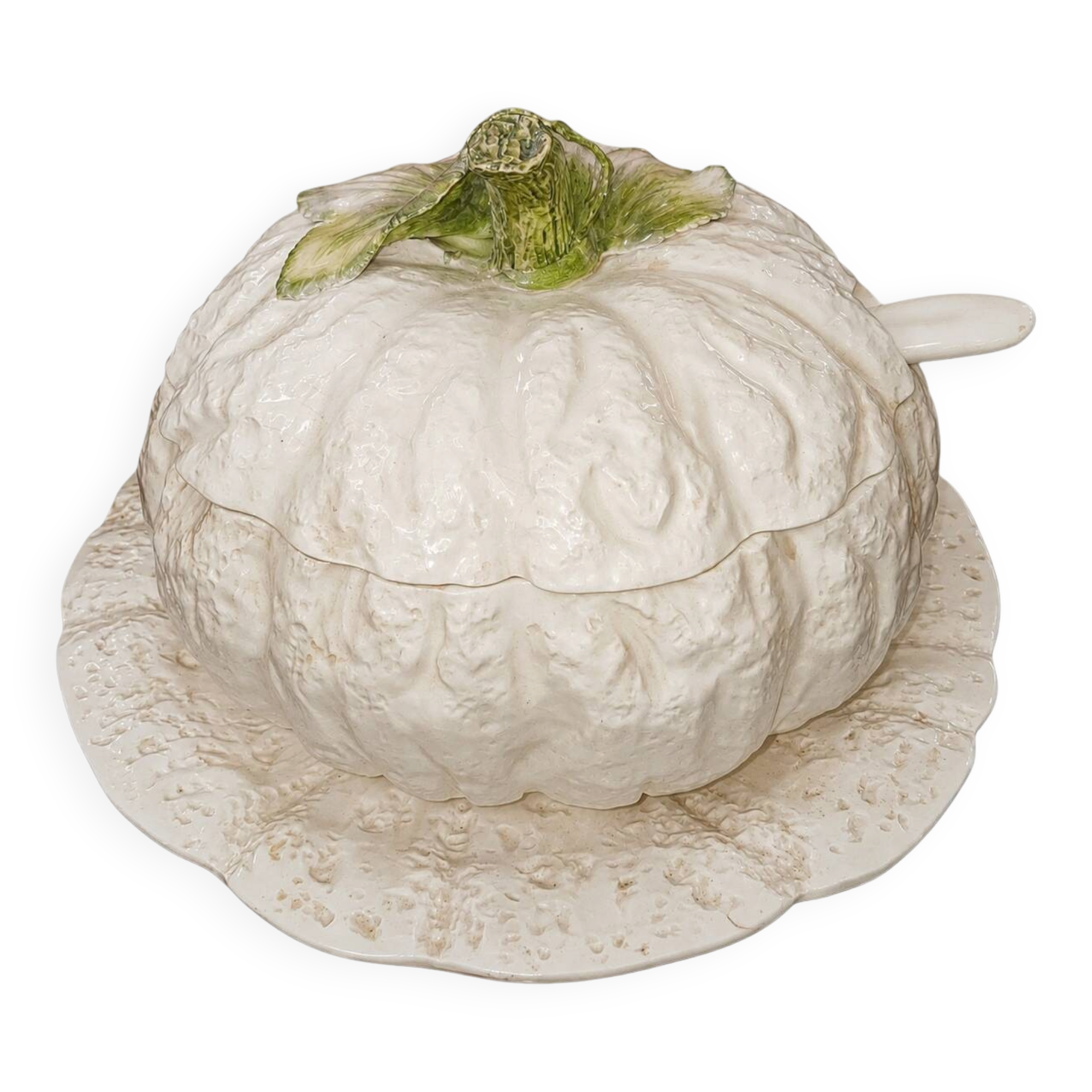 Italian Faience Soup Tureen Trompe-l'Œil in the Shape of a Pumpkin