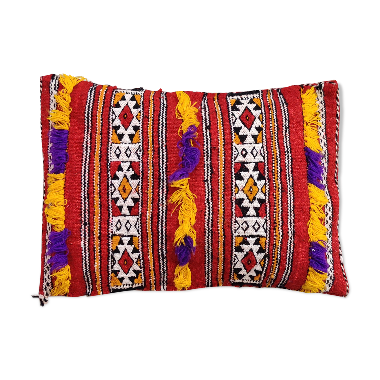 Coussin berbère kilim rouge bohème
