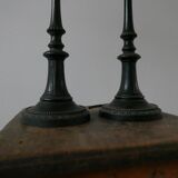 Pair of Bronze French Table Lamps in the Form of Street Lanterns