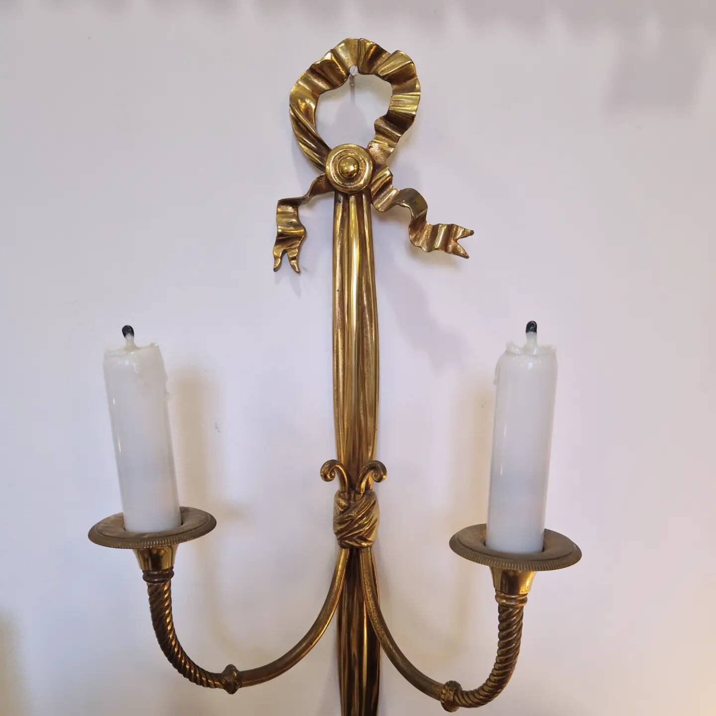 Pair of Louis XVI Wall Lights with 2 lights from the 50's 60's neo-classical style Maison Bagués