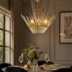 Murano Glass Rod Brass Chandelier, Italy, 1970s