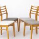 Set of 4 Vintage German Beech Dining Chairs | Newly Upholstered | 1970s