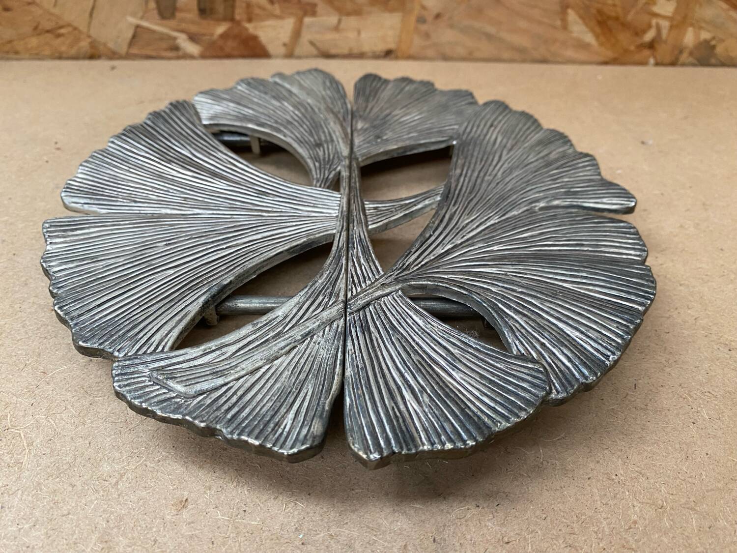 Old silea silver metal extendable vintage trivet