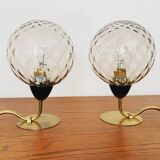 Lovely set of 2 swedish Mid Century Modern brass table lamps