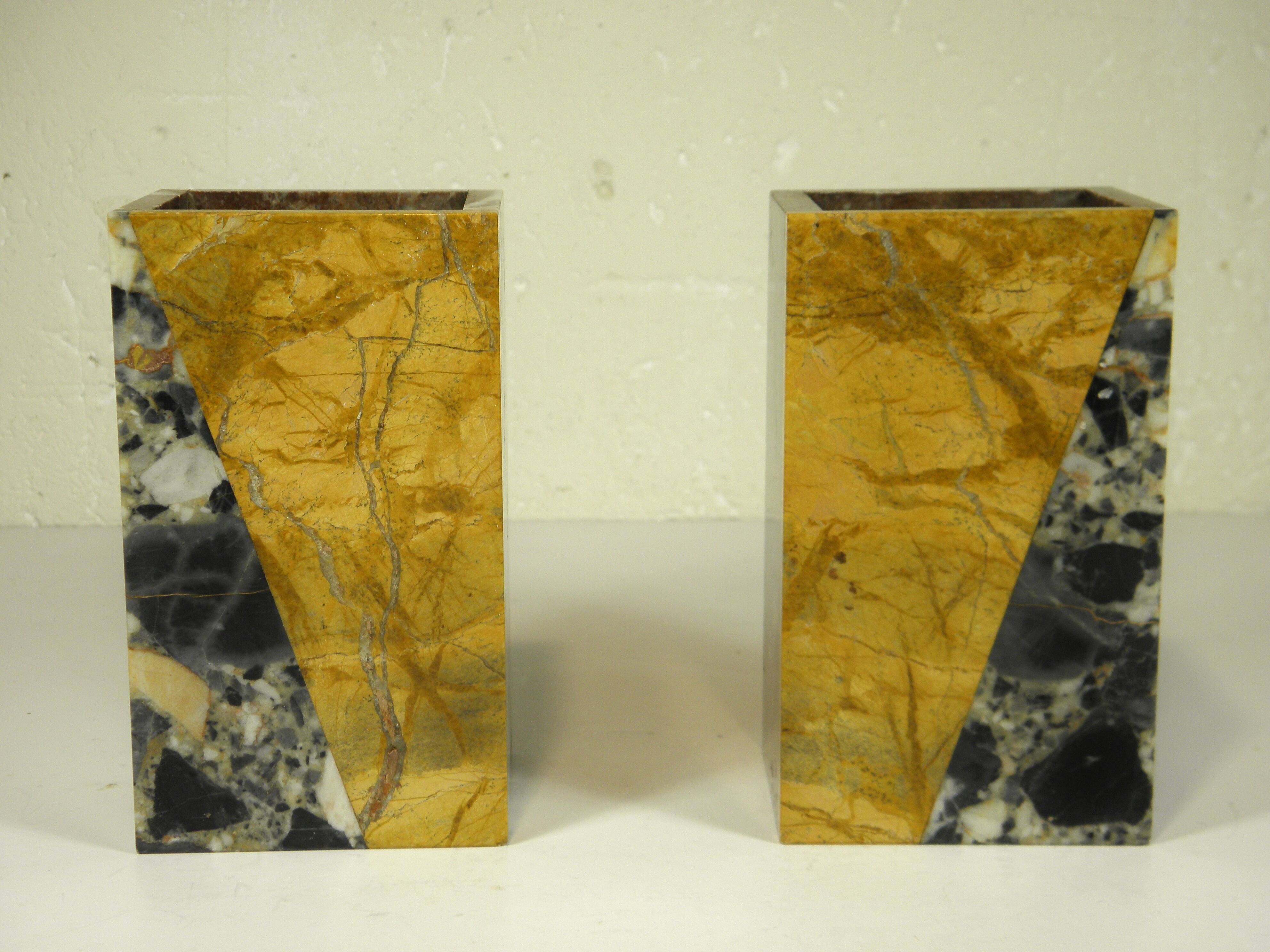 Pair of Art Deco marble bookends