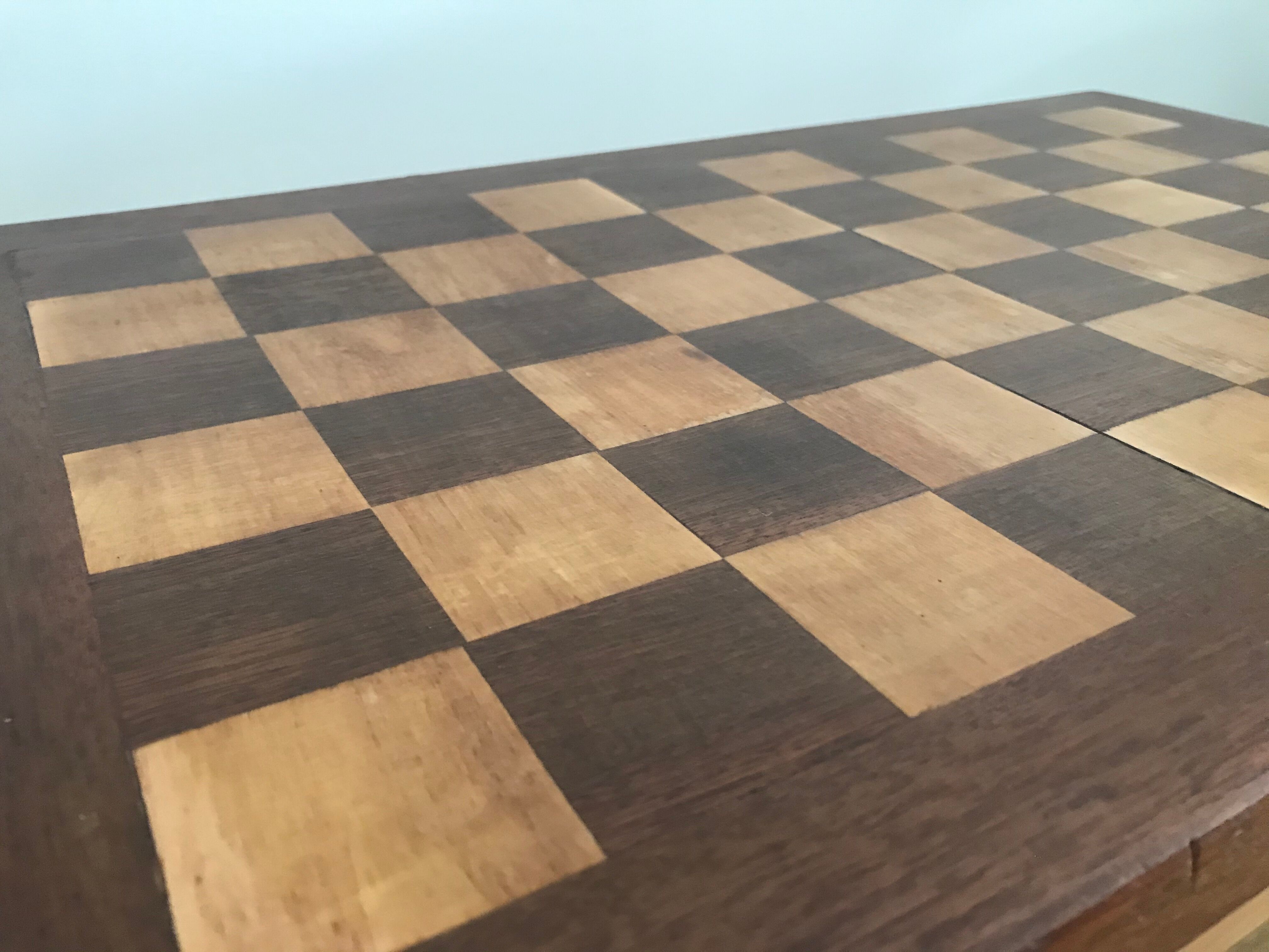 Side table with checkerboard pattern circa 1950