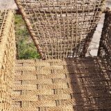 Armchair in metal and braided rope, 1980